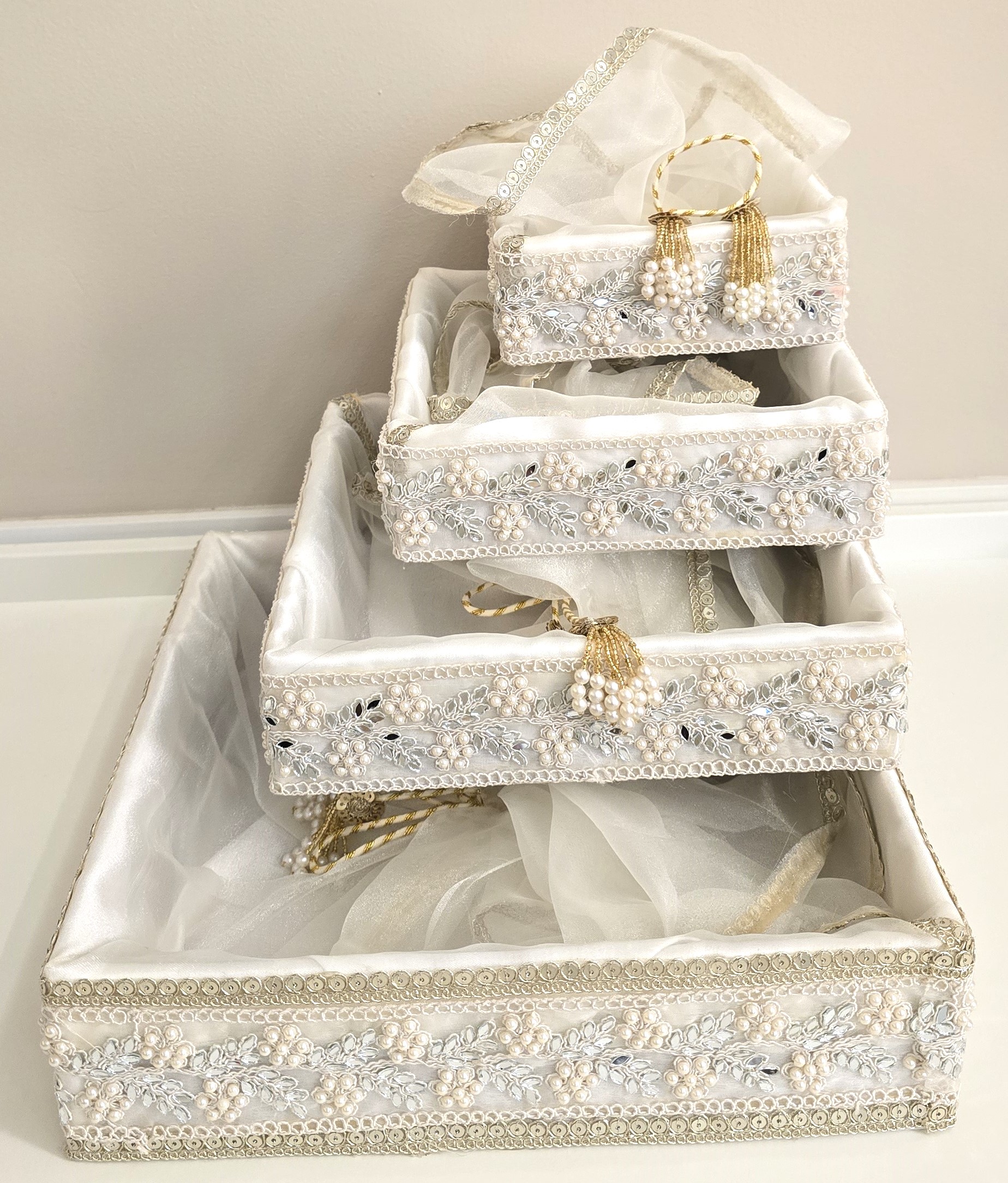 Luxe Geschenk-/Bruiloft Trays – Set van 4 - Rood